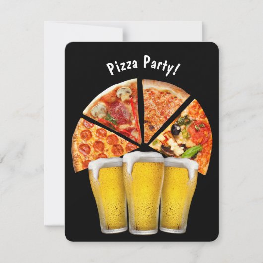 Pizza Party en Bier Uitnodiging (Voorkant)