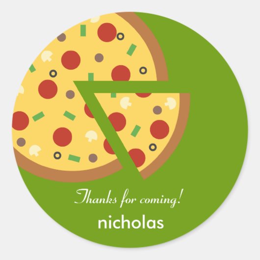 Pizza Party Favor Sticker of Envelopzegel (Voorkant)