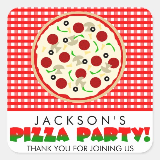 Pizza Party Favor Stickers (Voorkant)