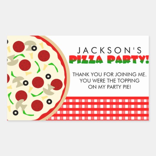Pizza Party Favor Stickers (Voorkant)