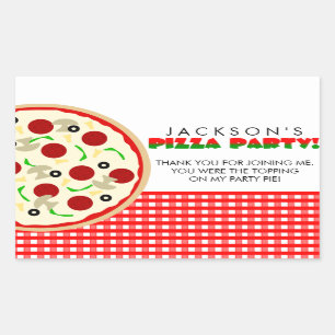 Pizza Party Favor Stickers