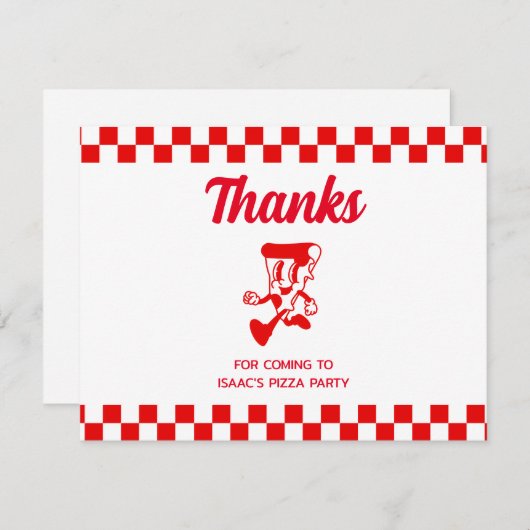 Pizza Party Flat Dank u kaart (Voorkant / Achterkant)