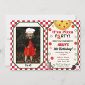 Pizza Party Foto uitnodiging (Voorkant)