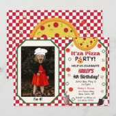 Pizza Party Foto uitnodiging (Voorkant / Achterkant)