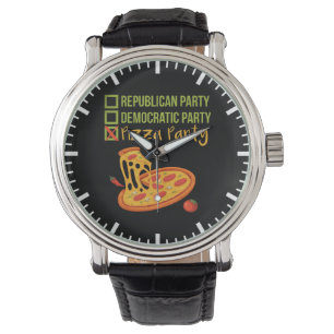 Pizza Party - Funny Novelty Voting Politiek Horloge