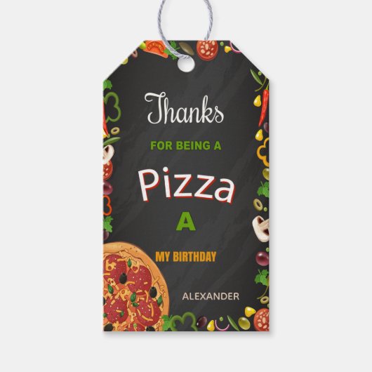 Pizza Party Gift Labels Cadeaulabel (Voorkant)