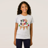 Pizza Party Girls' Fine Jersey T-Shirt (Voorkant volledig)