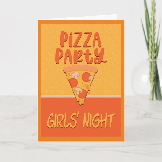 Pizza Party Girls Night Invitation Kaart (Voorkant)