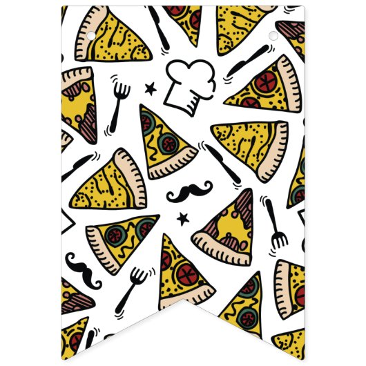 Pizza Party Happy Birthday Banner (Eerste vlag)