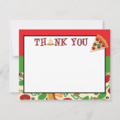 Pizza Party - Hartelijk dank Notitiekaartje (Voorkant)