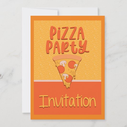 Pizza Party Invitation Aankondiging (Voorkant)