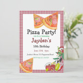 Pizza Party Invitation, Editable Pizza Invite, 5x7 Kaart (Staand voorkant)