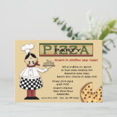 Pizza Party Invitation Kaart (Staand voorkant)