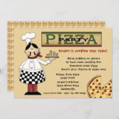 Pizza Party Invitation Kaart (Voorkant / Achterkant)