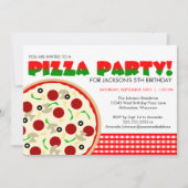 Pizza Party Invitation Kaart (Voorkant)