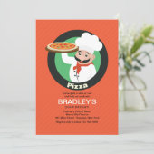 Pizza Party Invitation Kaart (Staand voorkant)