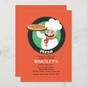 Pizza Party Invitation Kaart (Voorkant / Achterkant)