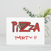 Pizza Party Invitation Kaart (Staand voorkant)