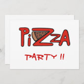 Pizza Party Invitation Kaart (Voorkant / Achterkant)
