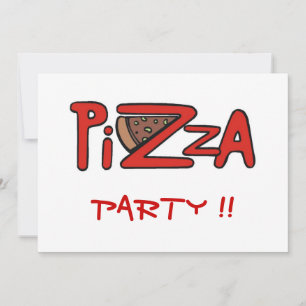 Pizza Party Invitation Kaart