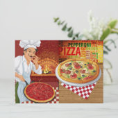 Pizza Party Invitation Kaart (Staand voorkant)