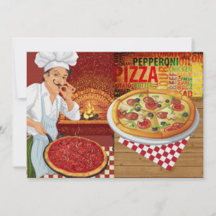 Pizza Party Invitation Kaart