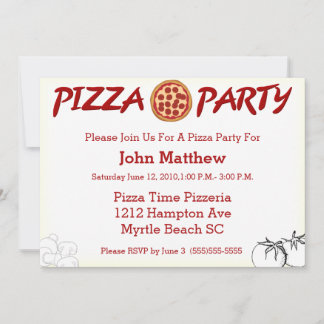 Pizza Party Invitation Kaart