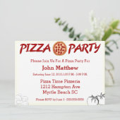 Pizza Party Invitation Kaart (Staand voorkant)