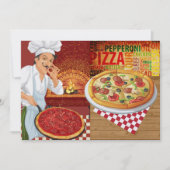 Pizza Party Invitation Kaart (Voorkant)