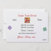 Pizza Party Invitation Kaart (Achterkant)