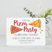 Pizza Party Invitation Kaart (Staand voorkant)