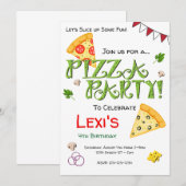 Pizza Party Invitation Kaart (Voorkant / Achterkant)