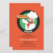 Pizza Party Invitation Kaart (Voorkant / Achterkant)