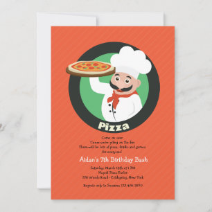 Pizza Party Invitation Kaart