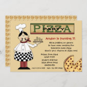 Pizza Party Invitation Kaart (Voorkant / Achterkant)