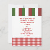 Pizza Party Invitation Kaart (Achterkant)