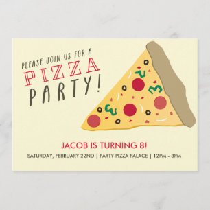 Pizza Party Invitation Kaart