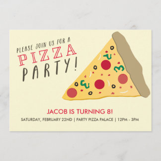 Pizza Party Invitation Kaart