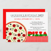 Pizza Party Invitation Kaart (Voorkant / Achterkant)