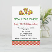 Pizza Party Invitation Kaart (Staand voorkant)