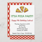 Pizza Party Invitation Kaart (Voorkant / Achterkant)