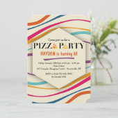 Pizza Party Invitation Kaart (Staand voorkant)