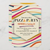 Pizza Party Invitation Kaart (Voorkant / Achterkant)