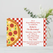 Pizza Party Invitation Kaart (Staand voorkant)