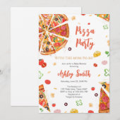 Pizza Party Invitation Pizza Birthday Party Kaart (Voorkant / Achterkant)