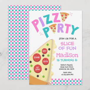 Pizza Party Invitation Pizza Birthday Party Kaart