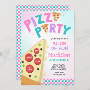 Pizza Party Invitation Pizza Birthday Party Kaart