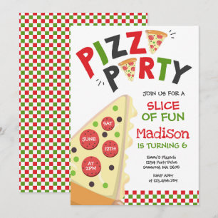Pizza Party Invitation Pizza Birthday Party Kaart