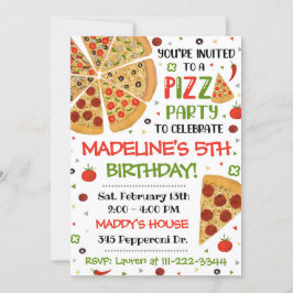Pizza Party Invitation Pizza Birthday Pizza Party Kaart