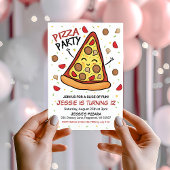 Pizza Party Invitation, Pizza Birthday Uitnodiging